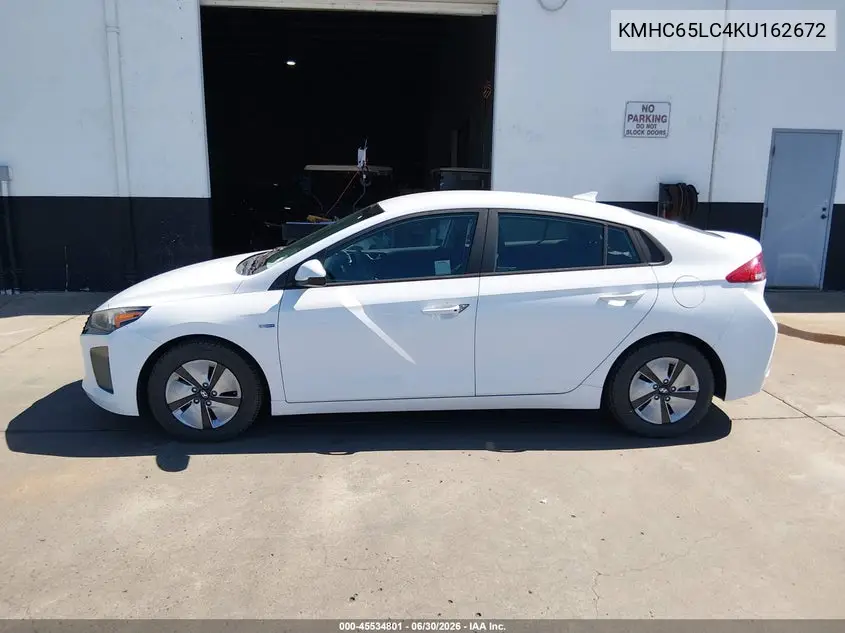 2019 Hyundai Ioniq Hybrid Blue VIN: KMHC65LC4KU162672 Lot: 45534801