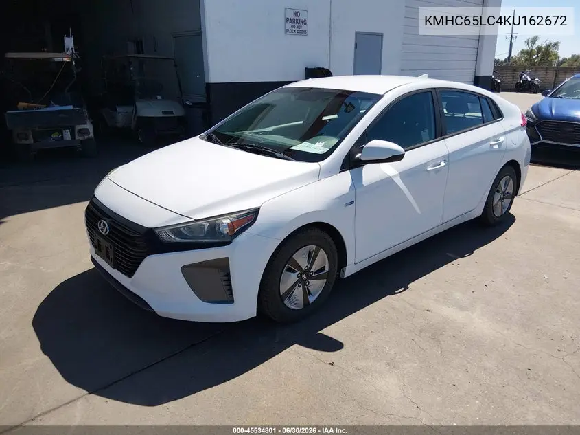 2019 Hyundai Ioniq Hybrid Blue VIN: KMHC65LC4KU162672 Lot: 45534801