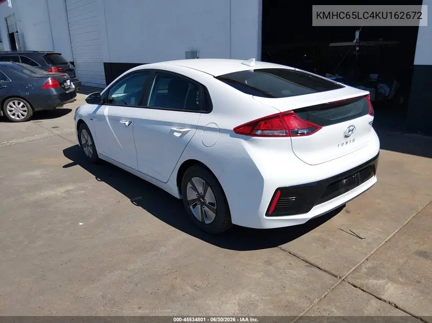 2019 Hyundai Ioniq Hybrid Blue VIN: KMHC65LC4KU162672 Lot: 45534801