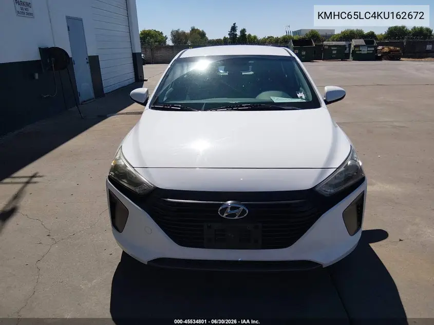 2019 Hyundai Ioniq Hybrid Blue VIN: KMHC65LC4KU162672 Lot: 45534801