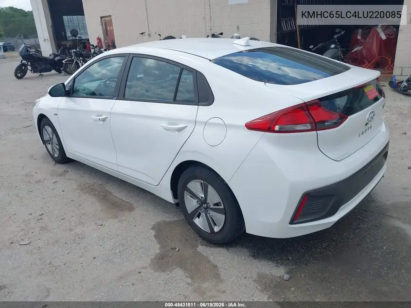 2020 Hyundai Ioniq Hybrid Blue VIN: KMHC65LC4LU220085 Lot: 45431811