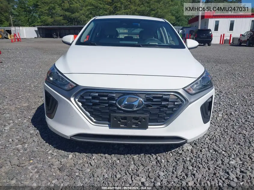 2021 Hyundai Ioniq Hybrid Blue VIN: KMHC65LC4MU247031 Lot: 45411550