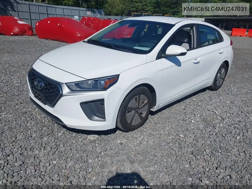 2021 Hyundai Ioniq Hybrid Blue VIN: KMHC65LC4MU247031 Lot: 45411550