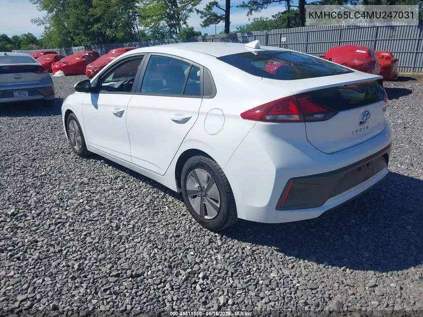 2021 Hyundai Ioniq Hybrid Blue VIN: KMHC65LC4MU247031 Lot: 45411550