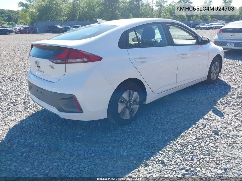 2021 Hyundai Ioniq Hybrid Blue VIN: KMHC65LC4MU247031 Lot: 45411550