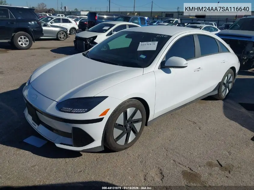 2025 Hyundai Ioniq 6 Se VIN: KMHM24AA7SA116640 Lot: 44131879