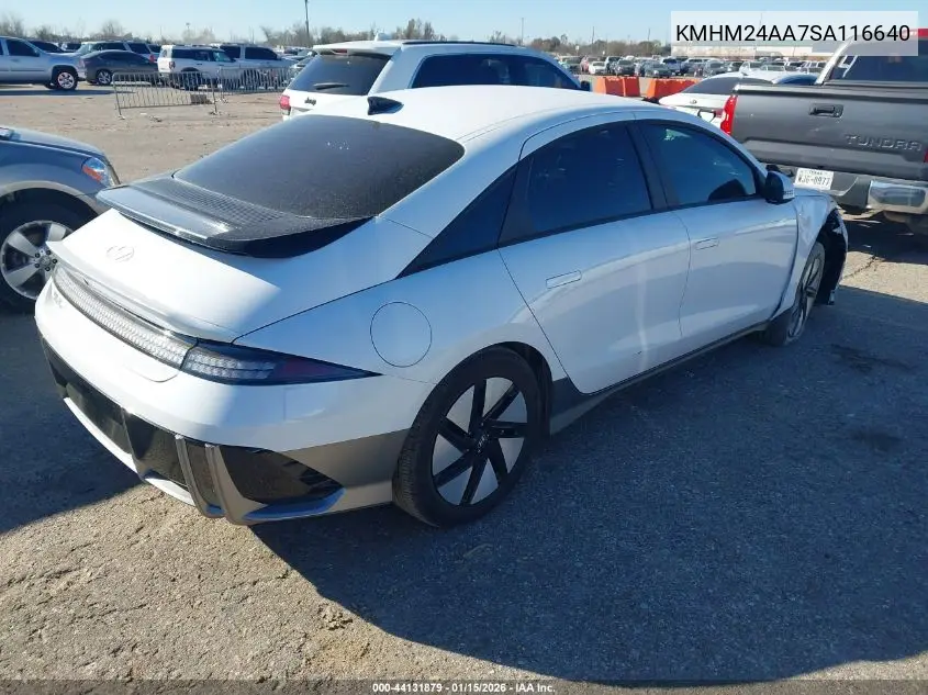 2025 Hyundai Ioniq 6 Se VIN: KMHM24AA7SA116640 Lot: 44131879
