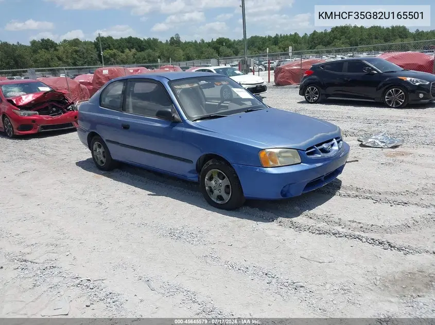 2002 Hyundai Accent L VIN: KMHCF35G82U165501 Lot: 45645579