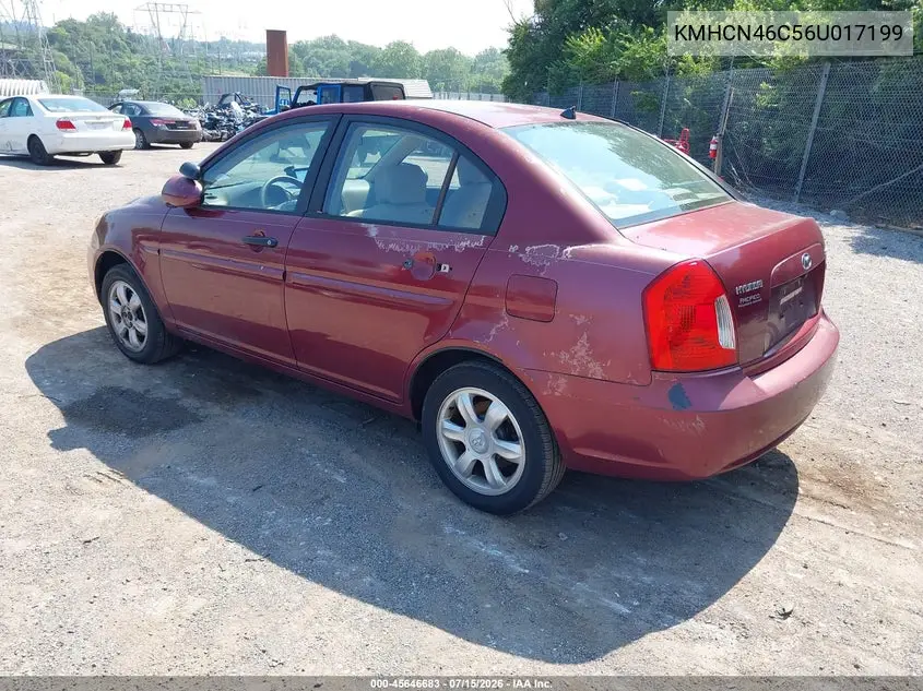 2006 Hyundai Accent Gls VIN: KMHCN46C56U017199 Lot: 45646683