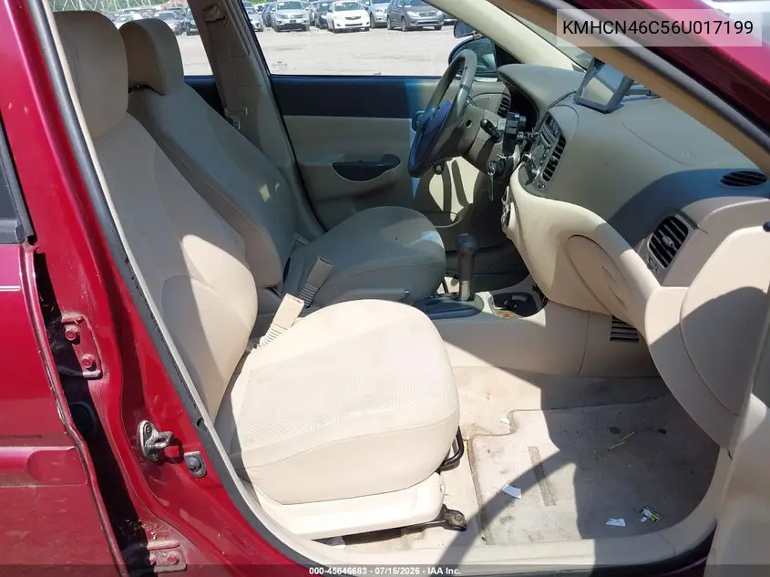 2006 Hyundai Accent Gls VIN: KMHCN46C56U017199 Lot: 45646683
