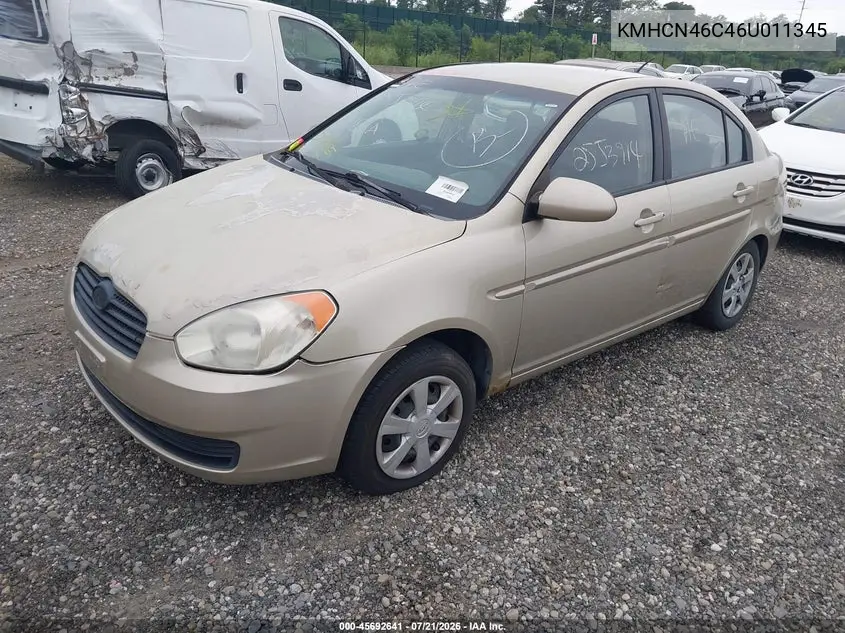 2006 Hyundai Accent Gls VIN: KMHCN46C46U011345 Lot: 45692641