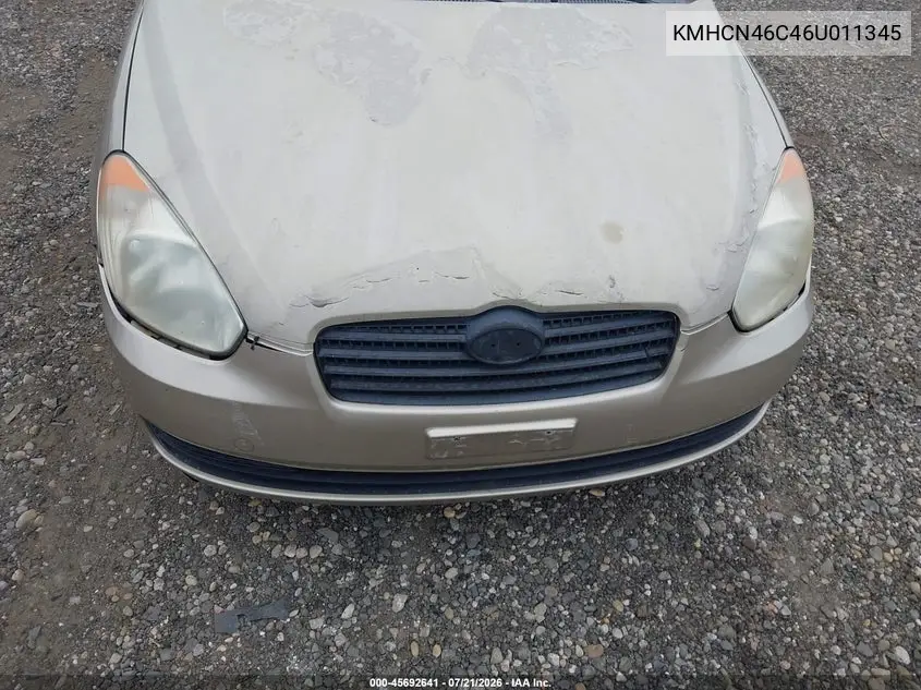 2006 Hyundai Accent Gls VIN: KMHCN46C46U011345 Lot: 45692641