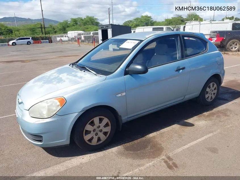 2008 Hyundai Accent Gs VIN: KMHCM36C18U062589 Lot: 45673755