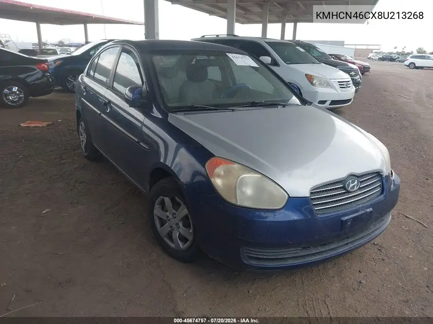 2008 Hyundai Accent Gls VIN: KMHCN46CX8U213268 Lot: 45674757
