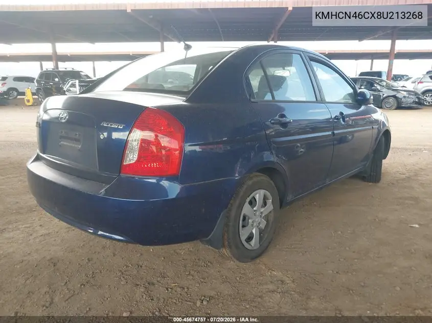 2008 Hyundai Accent Gls VIN: KMHCN46CX8U213268 Lot: 45674757