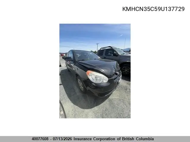 2009 Hyundai Accent Se VIN: KMHCN35C59U137729 Lot: 40077608