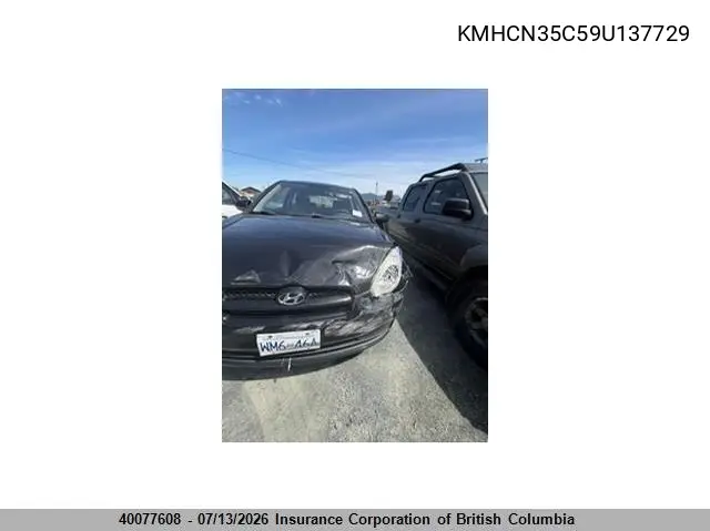 2009 Hyundai Accent Se VIN: KMHCN35C59U137729 Lot: 40077608