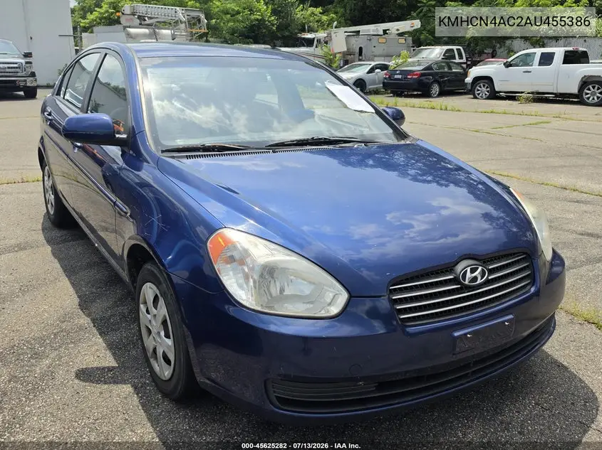 2010 Hyundai Accent Gls VIN: KMHCN4AC2AU455386 Lot: 45625282