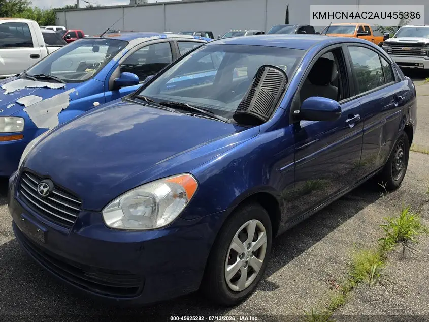2010 Hyundai Accent Gls VIN: KMHCN4AC2AU455386 Lot: 45625282