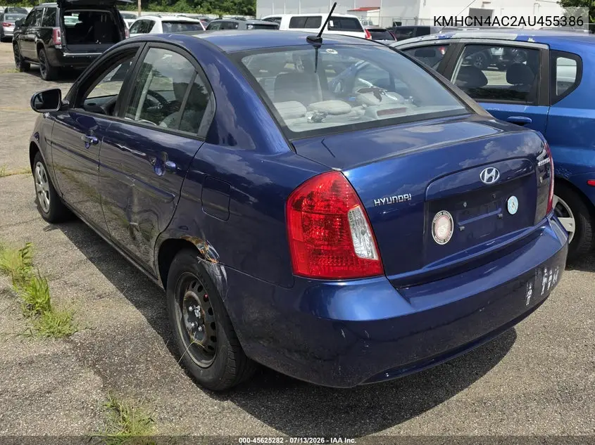 2010 Hyundai Accent Gls VIN: KMHCN4AC2AU455386 Lot: 45625282