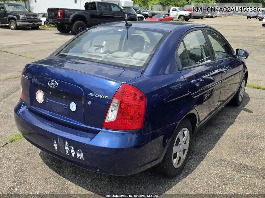 2010 Hyundai Accent Gls VIN: KMHCN4AC2AU455386 Lot: 45625282