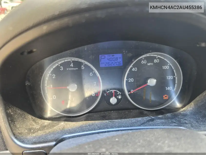2010 Hyundai Accent Gls VIN: KMHCN4AC2AU455386 Lot: 45625282