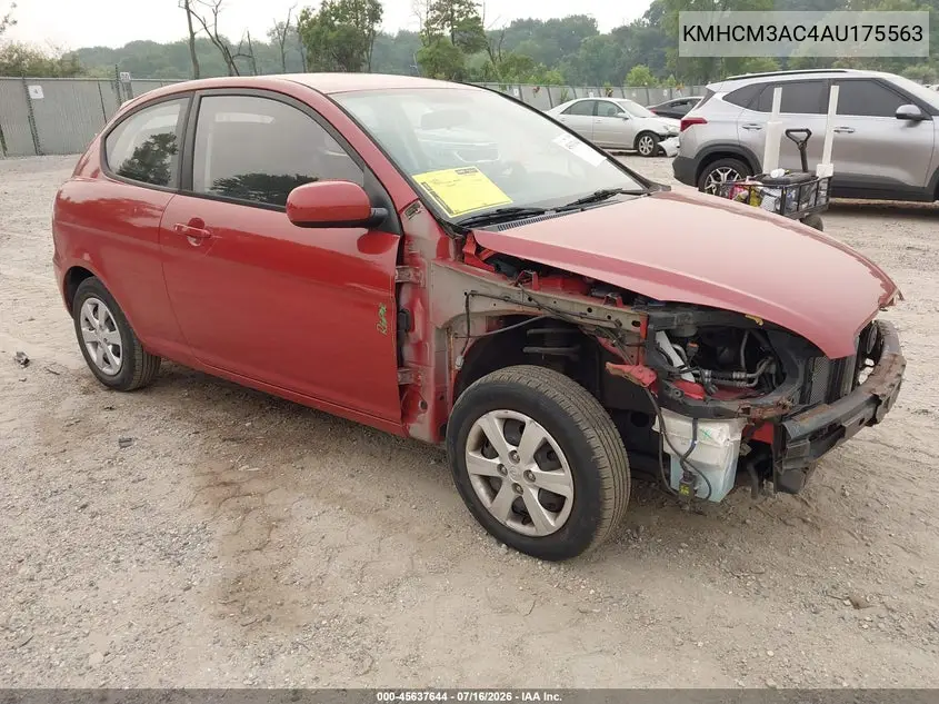2010 Hyundai Accent Gs VIN: KMHCM3AC4AU175563 Lot: 45637644