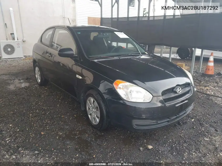 2011 Hyundai Accent Gs VIN: KMHCM3AC2BU187292 Lot: 45692695