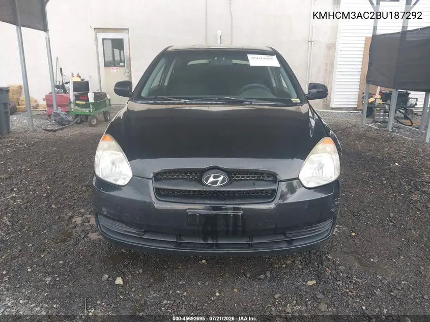 2011 Hyundai Accent Gs VIN: KMHCM3AC2BU187292 Lot: 45692695
