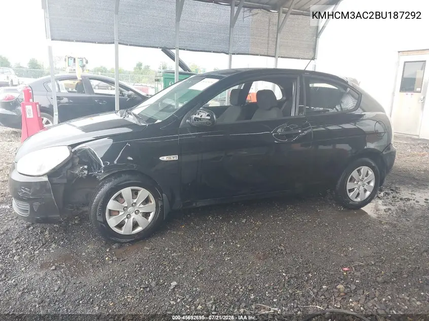 2011 Hyundai Accent Gs VIN: KMHCM3AC2BU187292 Lot: 45692695