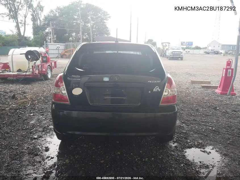 2011 Hyundai Accent Gs VIN: KMHCM3AC2BU187292 Lot: 45692695