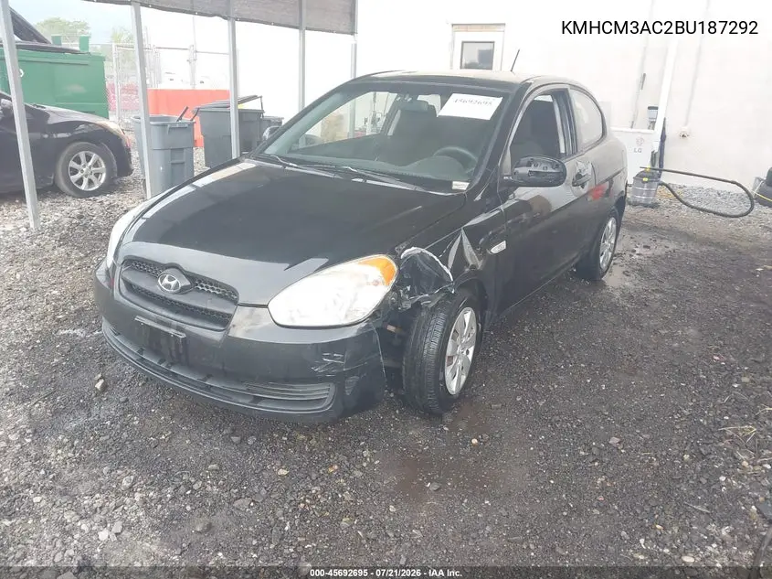 2011 Hyundai Accent Gs VIN: KMHCM3AC2BU187292 Lot: 45692695