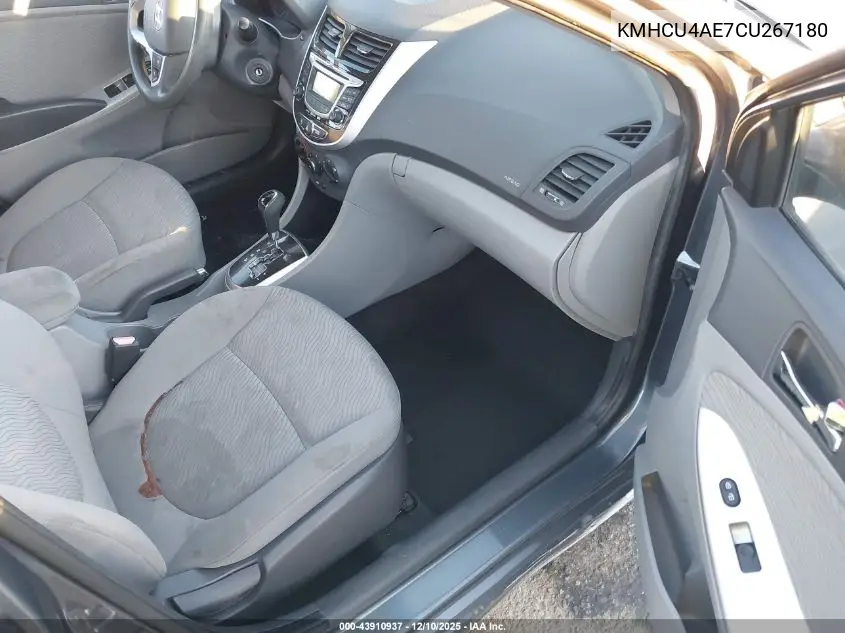 KMHCU4AE7CU267180 2012 Hyundai Accent Gls