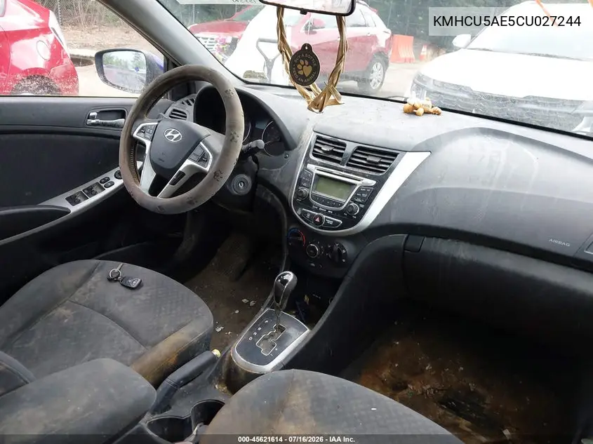 2012 Hyundai Accent Se VIN: KMHCU5AE5CU027244 Lot: 45621614