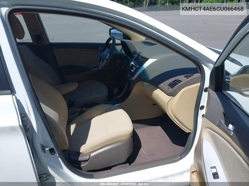 2012 Hyundai Accent Gls VIN: KMHCT4AE6CU066468 Lot: 45653047