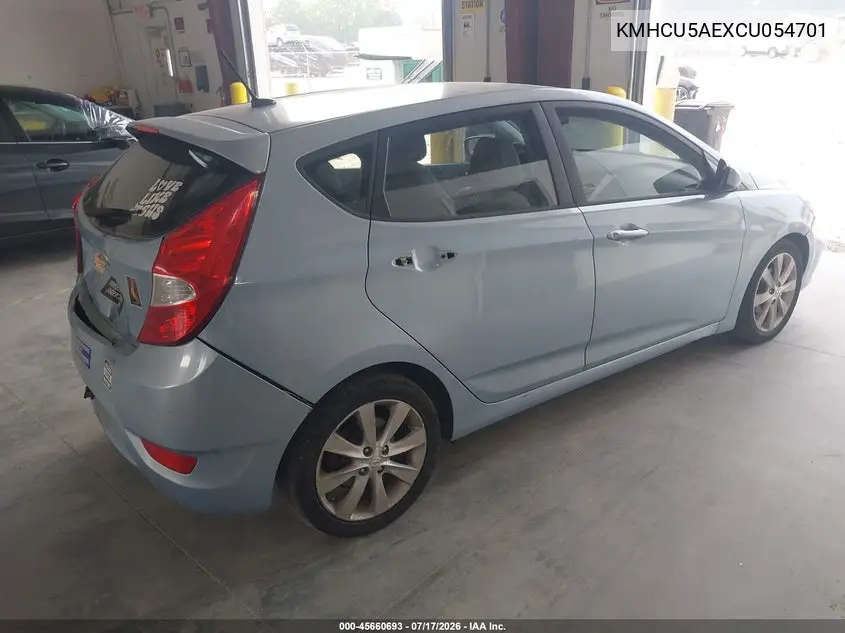 2012 Hyundai Accent Se VIN: KMHCU5AEXCU054701 Lot: 45660693