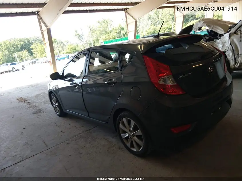 2012 Hyundai Accent Se VIN: KMHCU5AE6CU041914 Lot: 45678436