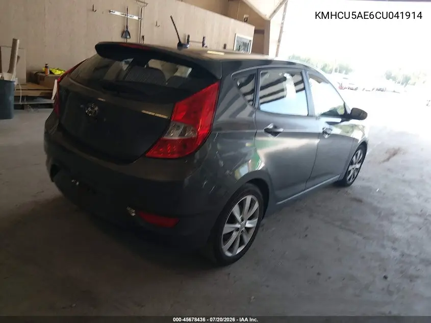 2012 Hyundai Accent Se VIN: KMHCU5AE6CU041914 Lot: 45678436