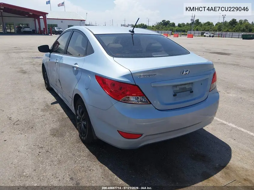 2012 Hyundai Accent Gls VIN: KMHCT4AE7CU229046 Lot: 45697714