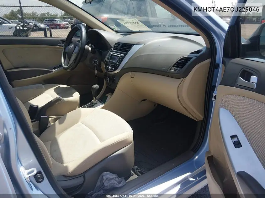 2012 Hyundai Accent Gls VIN: KMHCT4AE7CU229046 Lot: 45697714