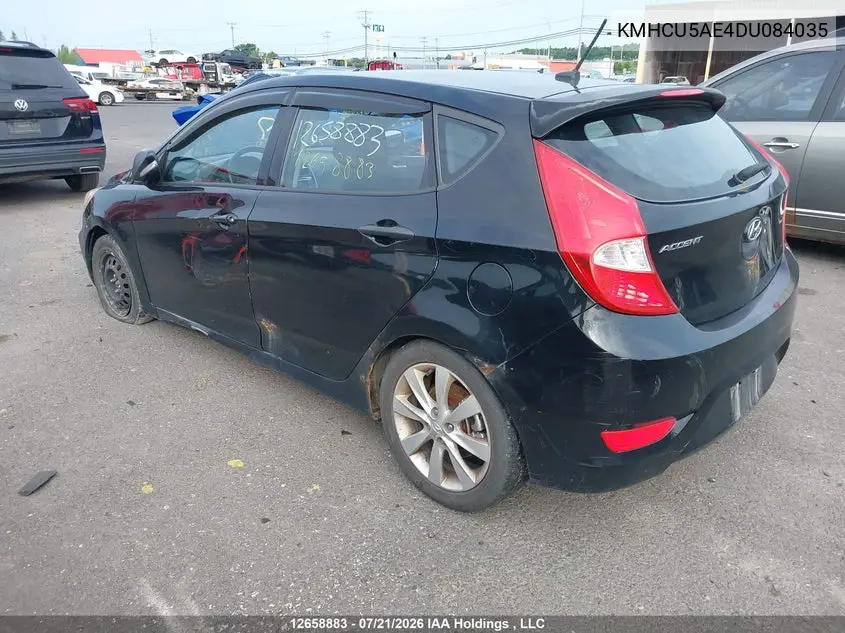 2013 Hyundai Accent Gls VIN: KMHCU5AE4DU084035 Lot: 12658883X