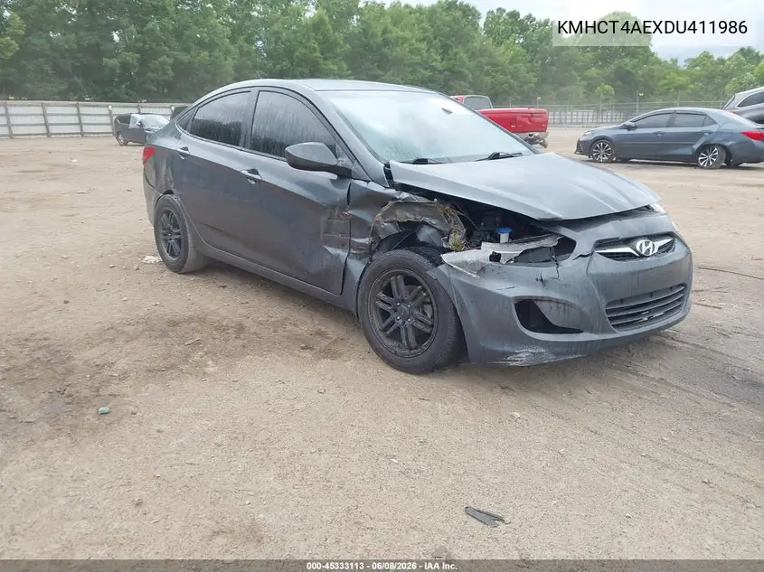 2013 Hyundai Accent Gls VIN: KMHCT4AEXDU411986 Lot: 45333113
