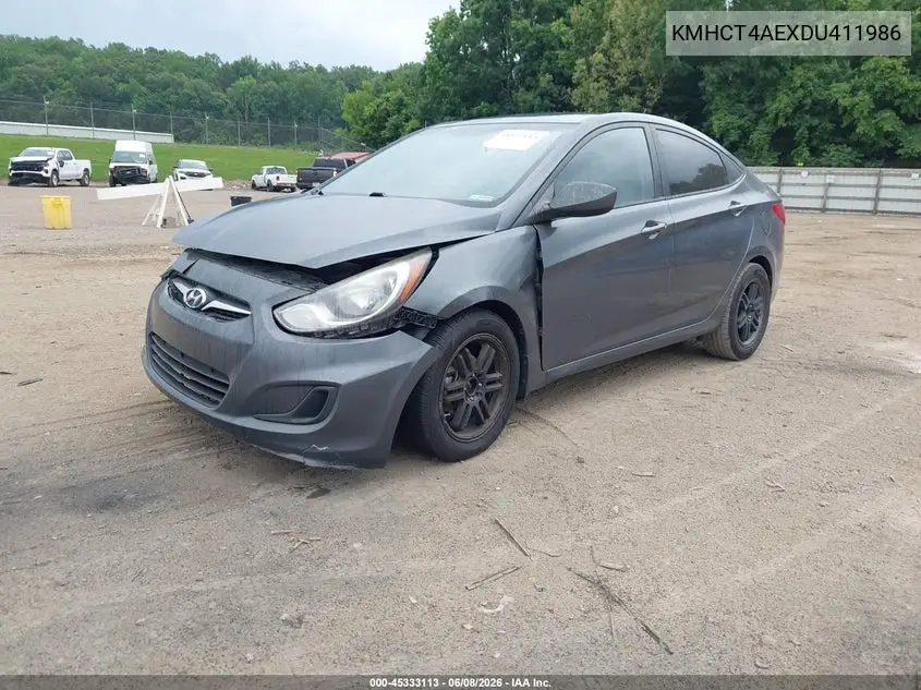 2013 Hyundai Accent Gls VIN: KMHCT4AEXDU411986 Lot: 45333113