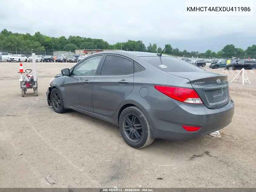 2013 Hyundai Accent Gls VIN: KMHCT4AEXDU411986 Lot: 45333113