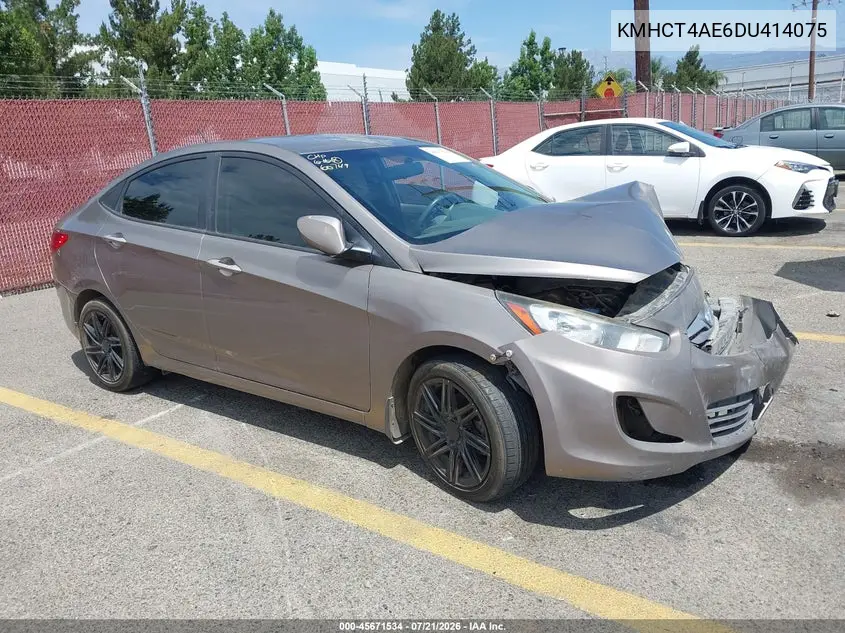 2013 Hyundai Accent Gls VIN: KMHCT4AE6DU414075 Lot: 45671534
