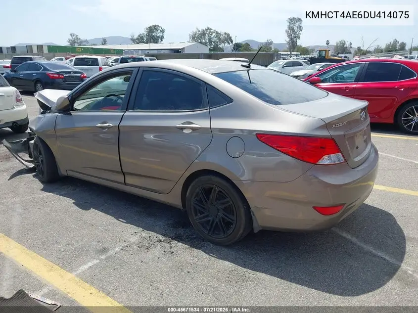 2013 Hyundai Accent Gls VIN: KMHCT4AE6DU414075 Lot: 45671534