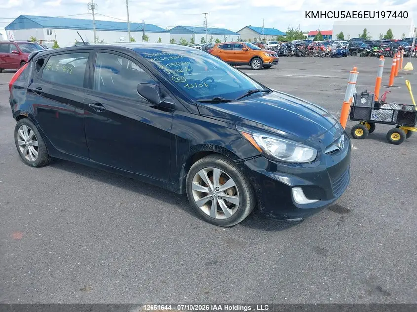 2014 Hyundai Accent Gls VIN: KMHCU5AE6EU197440 Lot: 12651644X