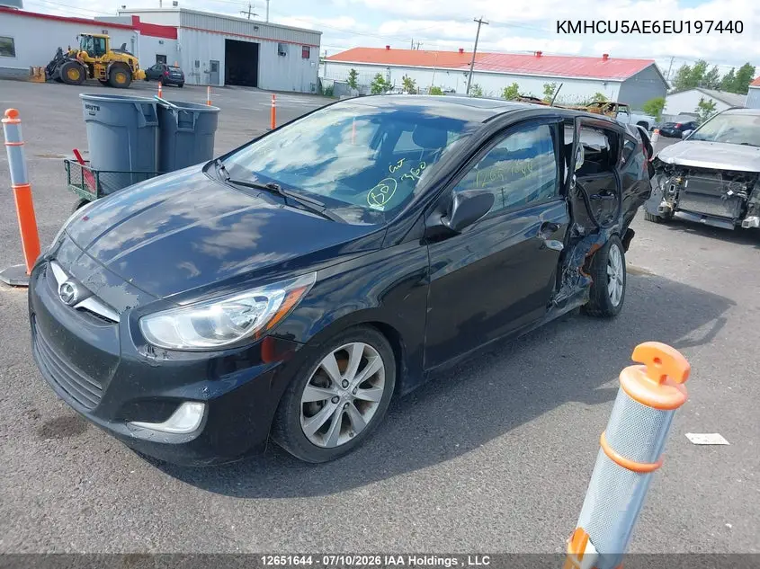 2014 Hyundai Accent Gls VIN: KMHCU5AE6EU197440 Lot: 12651644X
