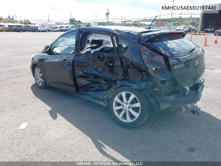 2014 Hyundai Accent Gls VIN: KMHCU5AE6EU197440 Lot: 12651644X