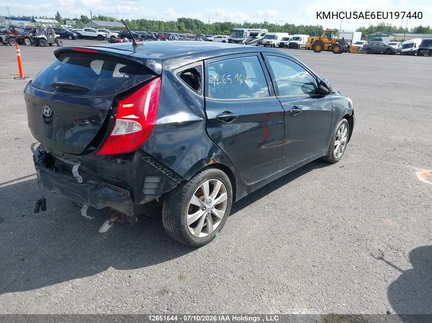 2014 Hyundai Accent Gls VIN: KMHCU5AE6EU197440 Lot: 12651644X